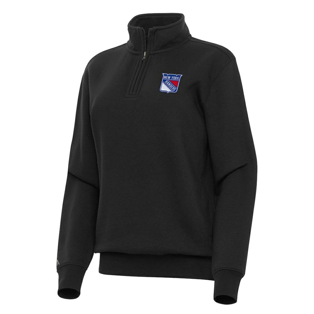 New York Rangers Antigua Women's Victory Quarter-Zip Sweatshirt - Black - NHL