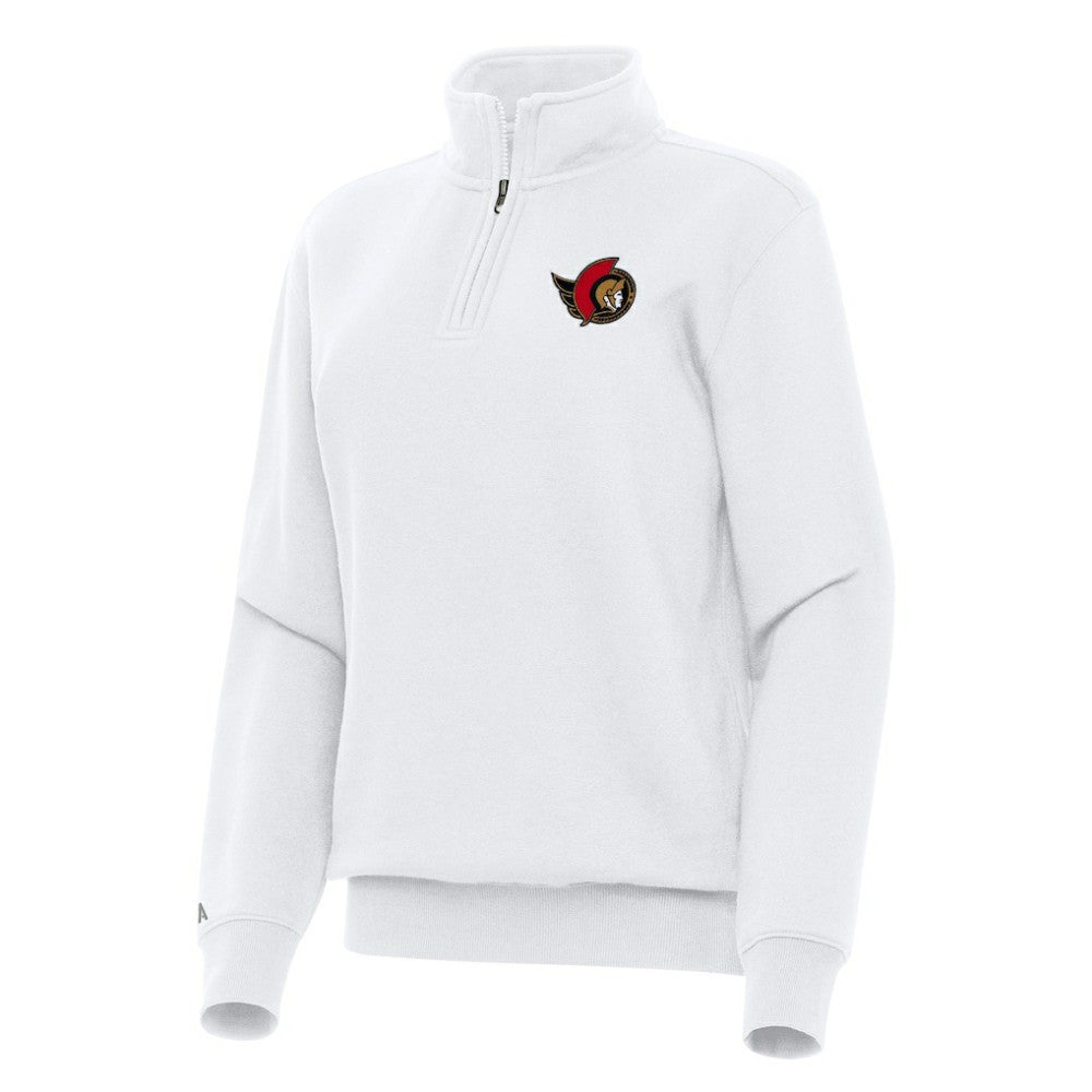 Ottawa Senators Antigua Women's Victory Quarter-Zip Sweatshirt - White - NHL
