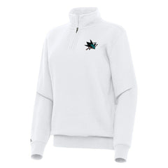 San Jose Sharks Antigua Women's Victory Quarter-Zip Sweatshirt - White - NHL