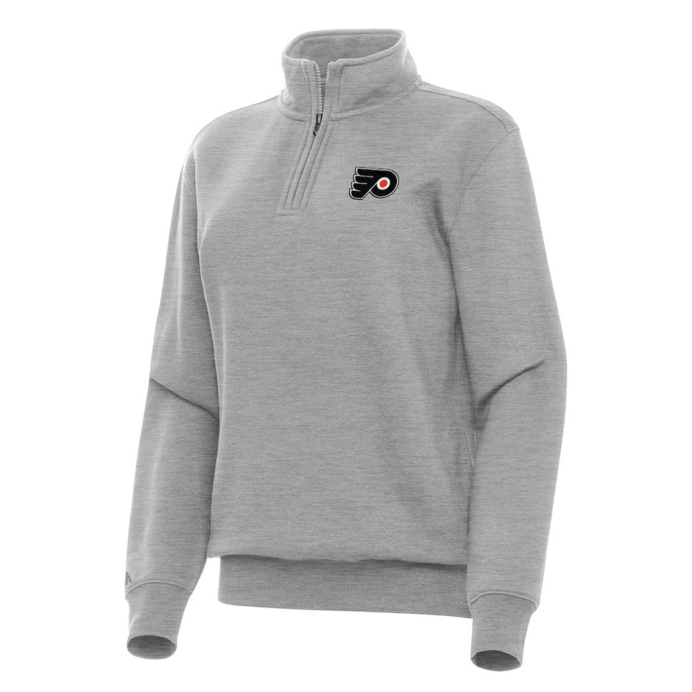 Philadelphia Flyers Antigua Women's Victory Quarter-Zip Sweatshirt - Heather Gray - NHL