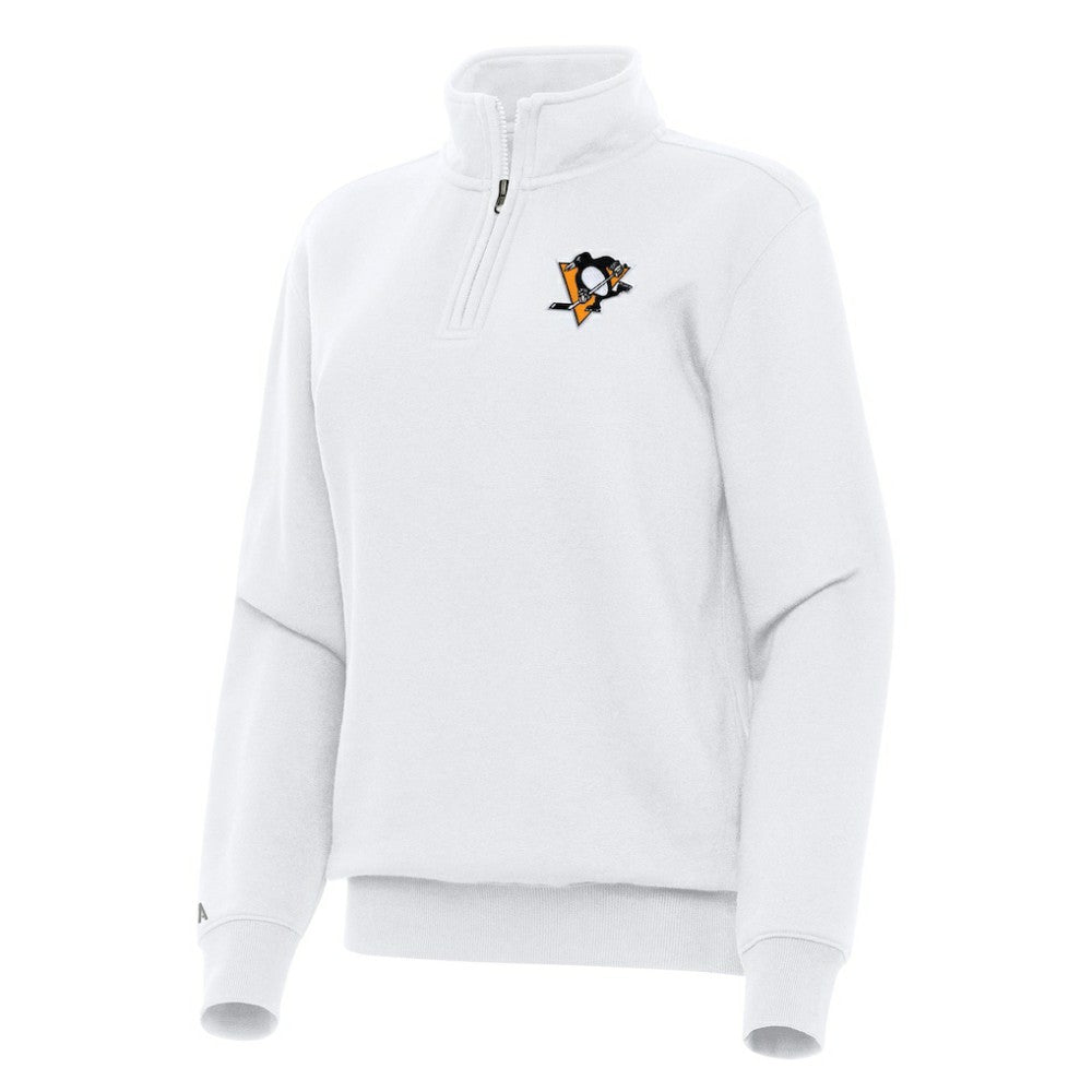 Pittsburgh Penguins Antigua Women's Victory Quarter-Zip Sweatshirt - White - NHL