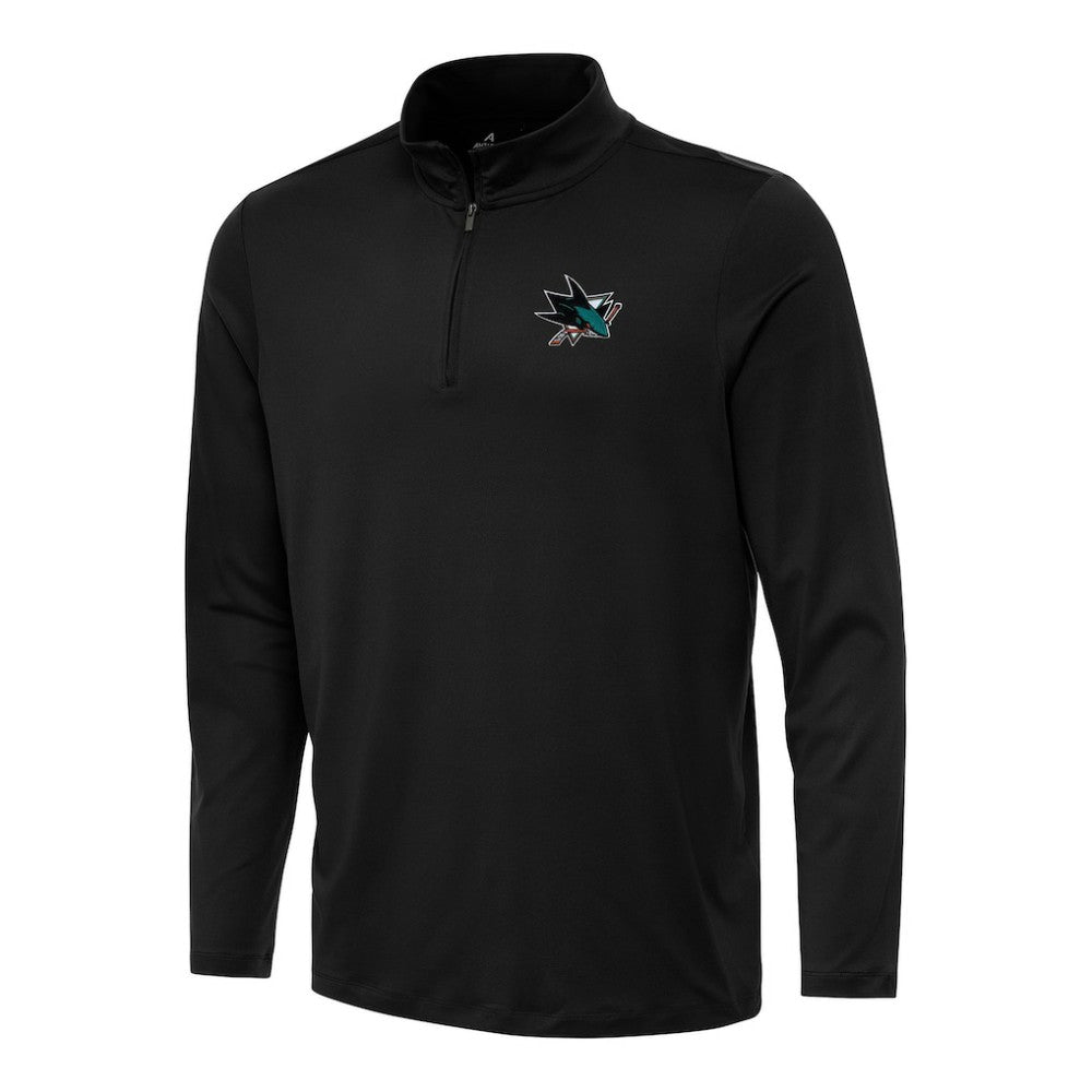 San Jose Sharks Antigua Reprocess Quarter-Zip Top - Black - NHL