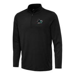 San Jose Sharks Antigua Reprocess Quarter-Zip Top - Black - NHL