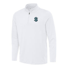 Seattle Kraken Antigua Reprocess Quarter-Zip Top - White - NHL