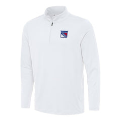 New York Rangers Antigua Reprocess Quarter-Zip Top - White - NHL