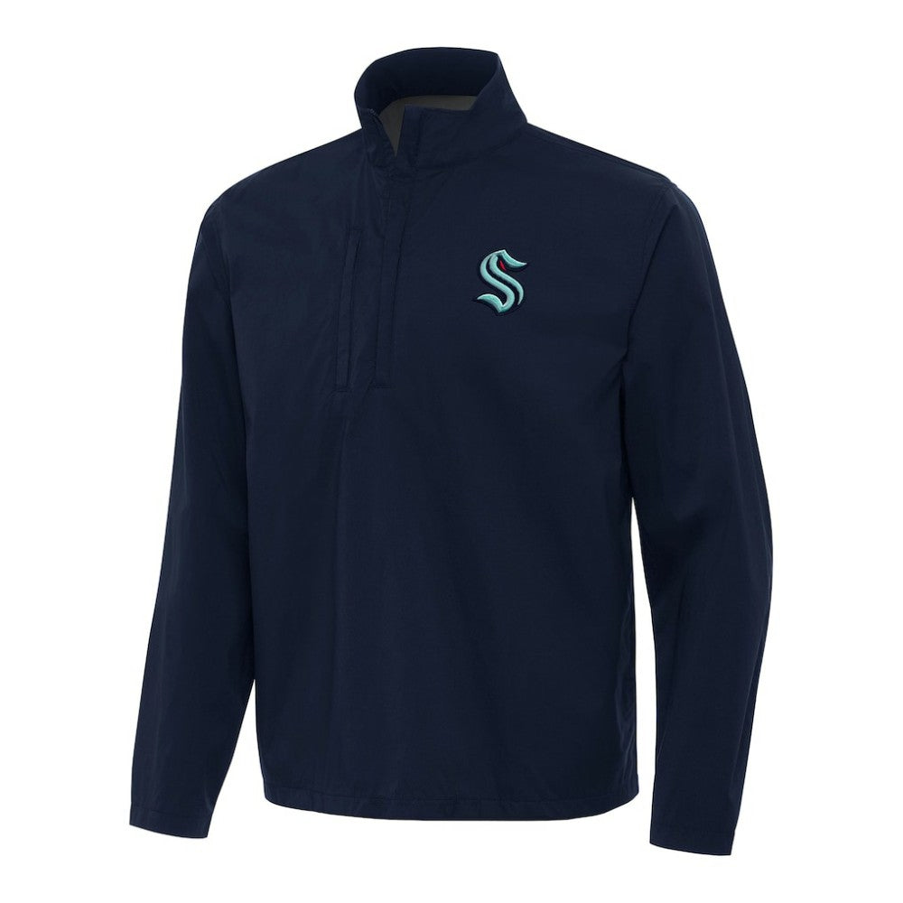 Seattle Kraken Antigua Brisk Quarter-Zip Windbreaker - Navy - NHL