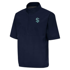 Seattle Kraken Antigua Brisk Quarter-Zip Windbreaker - Navy - NHL