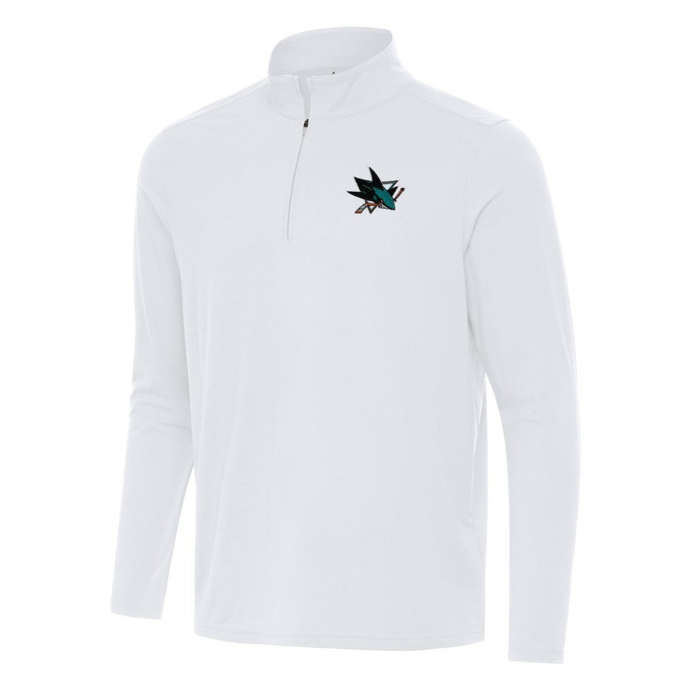 San Jose Sharks Antigua Intent Quarter-Zip Top - White - NHL