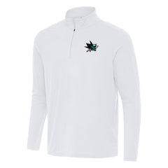 San Jose Sharks Antigua Intent Quarter-Zip Top - White - NHL