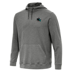 San Jose Sharks Antigua Cloud Pullover Hoodie - Heather Black - NHL