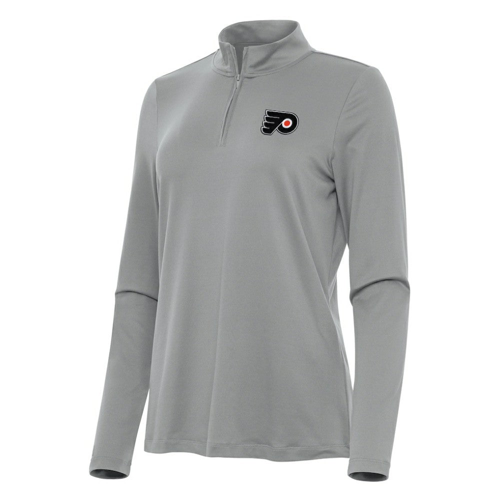 Philadelphia Flyers Antigua Women's Reprocess Quarter-Zip Top - Gray - NHL