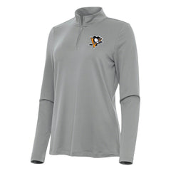Pittsburgh Penguins Antigua Women's Reprocess Quarter-Zip Top - Gray - NHL