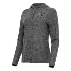 Seattle Kraken Antigua Women's Daybreak Quarter-Zip Hoodie - Heather Black - NHL