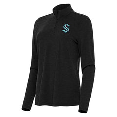 Seattle Kraken Antigua Women's Bright Quarter-Zip Top - Heather Black - NHL