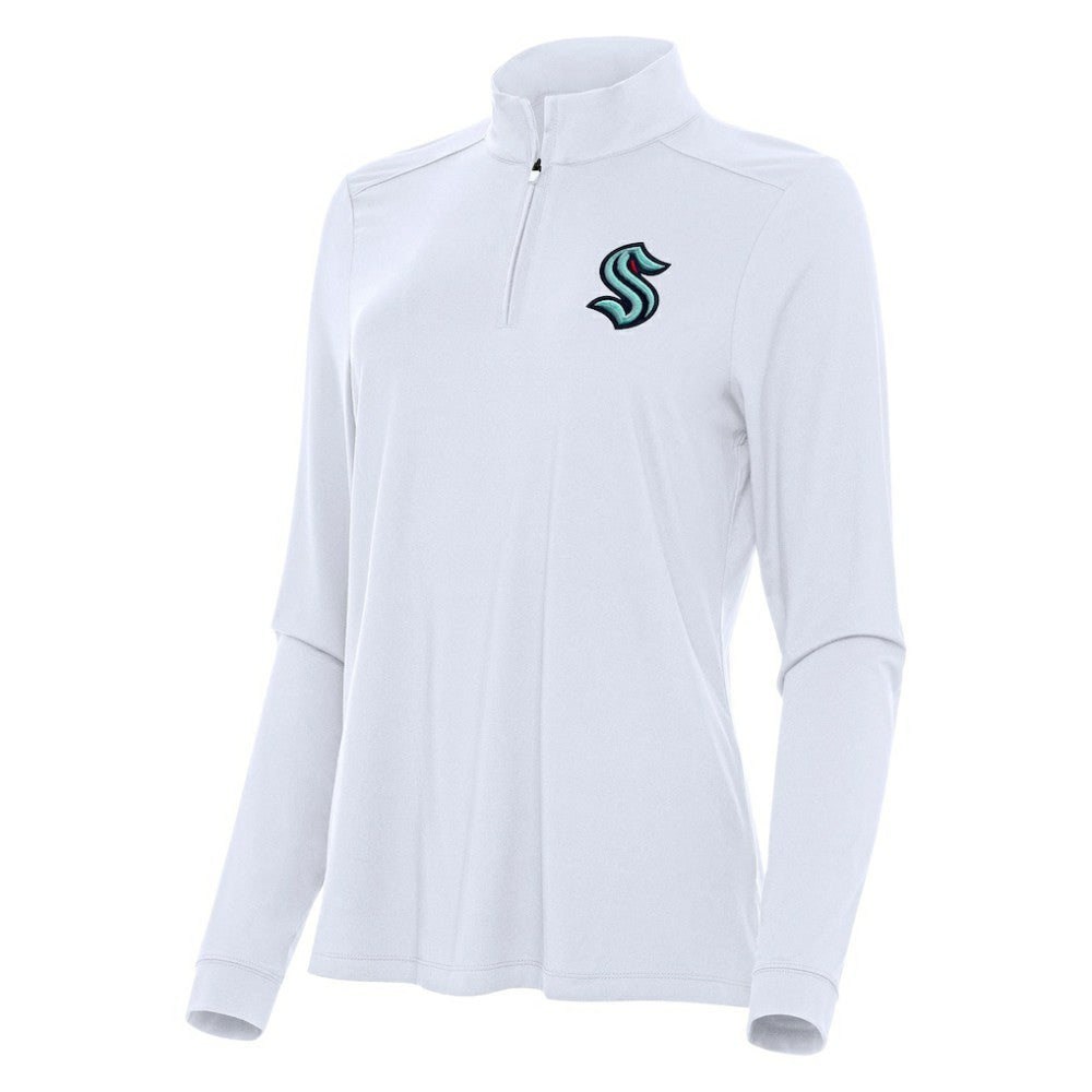 Seattle Kraken Antigua Women's Intent Quarter-Zip Top - White - NHL