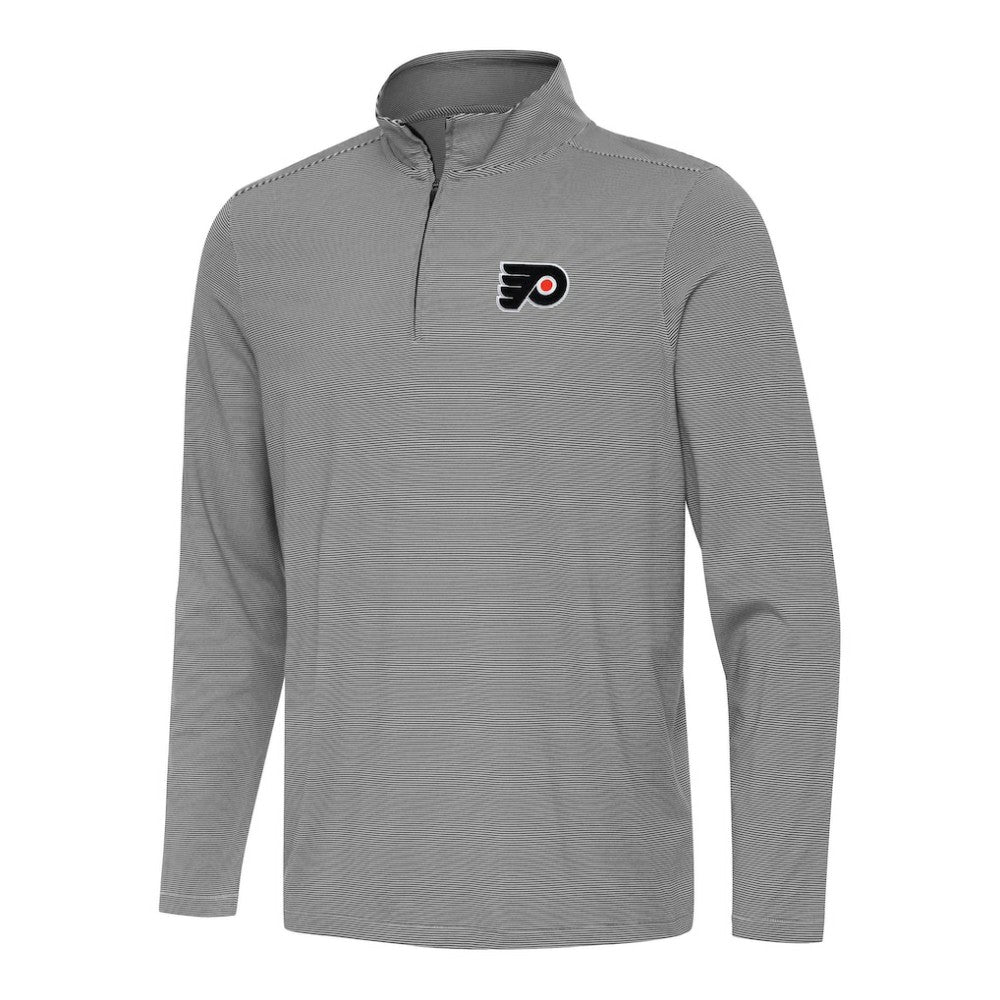 Philadelphia Flyers Antigua Twine Quarter-Zip Top - Black - NHL
