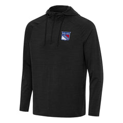 New York Rangers Antigua Spikes Quarter-Zip Hoodie - Heather Black - NHL