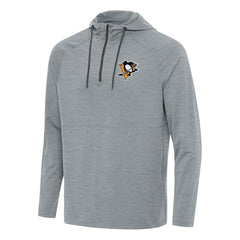 Pittsburgh Penguins Antigua Spikes Quarter-Zip Hoodie - Heather Gray - NHL