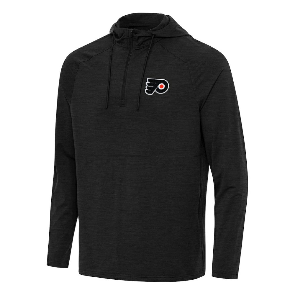 Philadelphia Flyers Antigua Spikes Quarter-Zip Hoodie - Heather Black - NHL