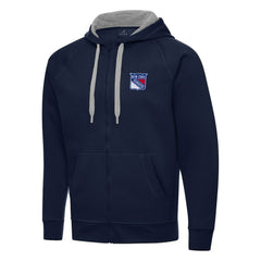 New York Rangers Antigua Big & Tall Victory Full-Zip Hoodie - Navy - NHL