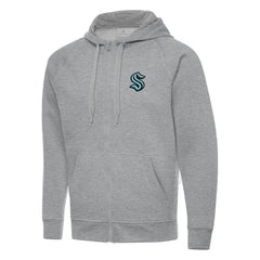 Seattle Kraken Antigua Big & Tall Victory Full-Zip Hoodie - Heather Gray - NHL