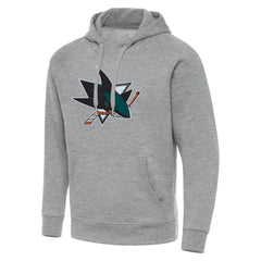 San Jose Sharks Antigua Big & Tall Victory Pullover Hoodie - Heather Gray - NHL