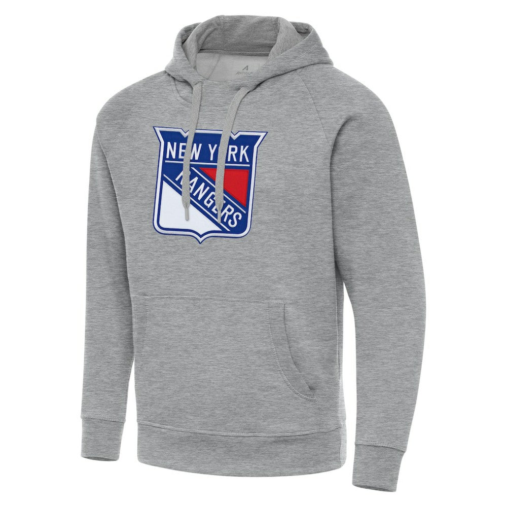New York Rangers Antigua Big & Tall Victory Pullover Hoodie - Heather Gray - NHL
