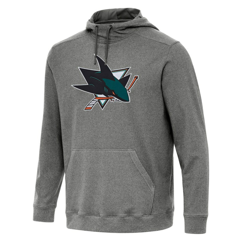 San Jose Sharks Antigua Cloud Pullover Hoodie - Heather Black - NHL