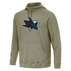 San Jose Sharks Antigua Cloud Pullover Hoodie - Olive - NHL