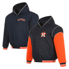 Houston Astros JH Design Youth Reversible Fleece Full-Snap Hoodie Jacket - MLB