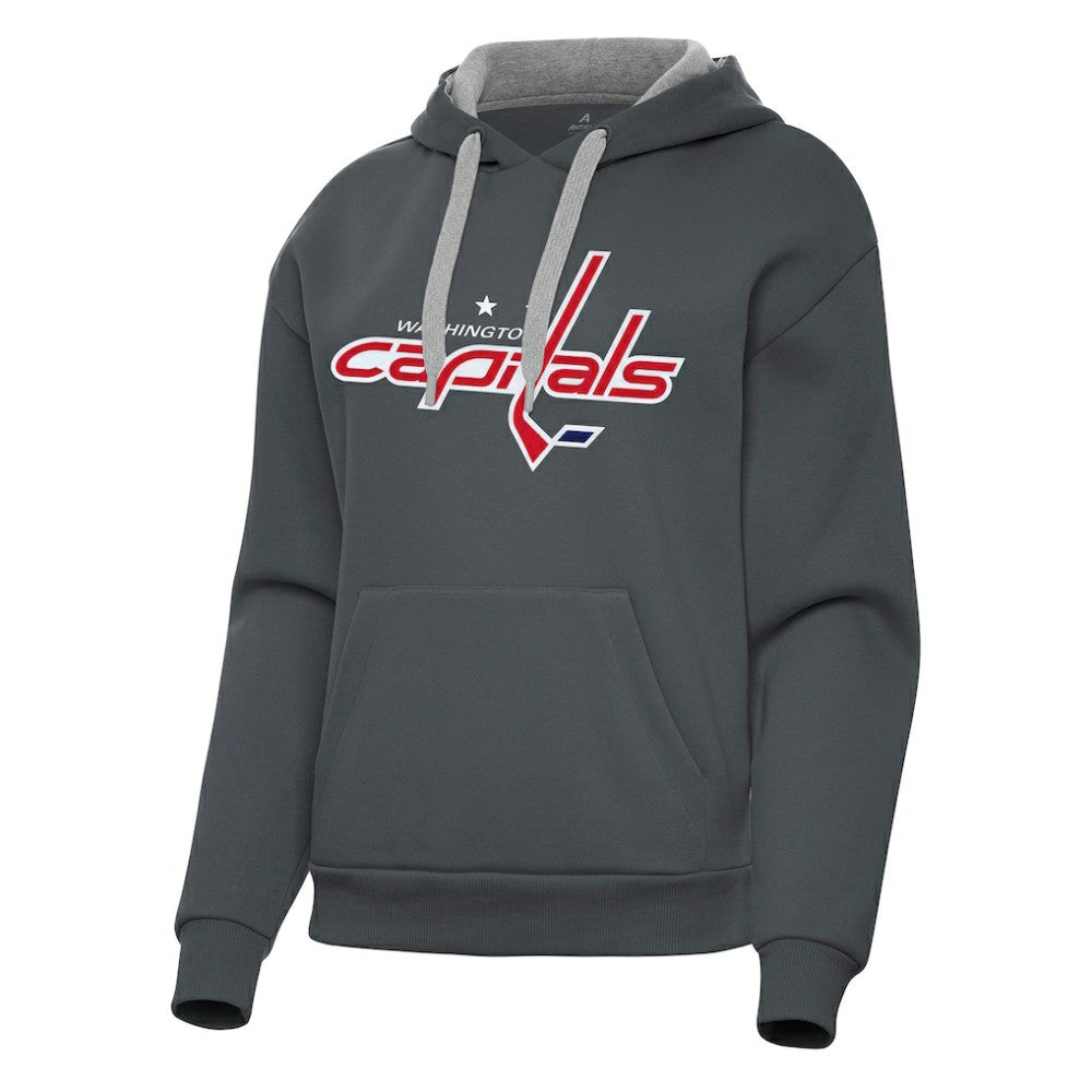 Washington Capitals Antigua Women's Victory Pullover Hoodie - Charcoal - NHL