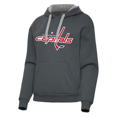 Washington Capitals Antigua Women's Victory Pullover Hoodie - Charcoal - NHL