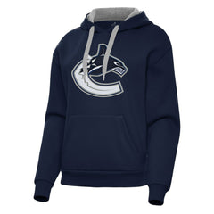 Vancouver Canucks Antigua Women's Victory Pullover Hoodie - Navy - NHL