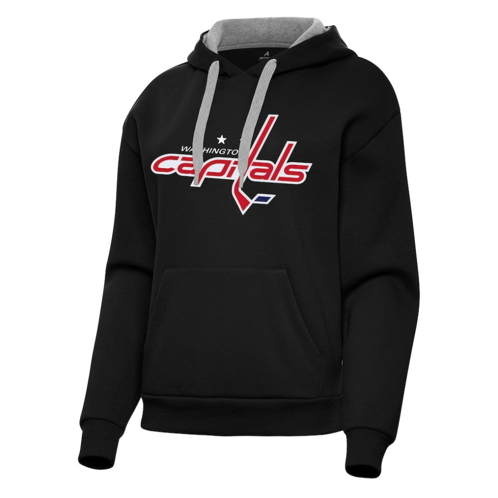 Washington Capitals Antigua Women's Victory Pullover Hoodie - Black - NHL