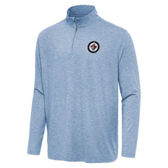Winnipeg Jets Antigua Hunk Quarter-Zip Top - Heather Blue - NHL