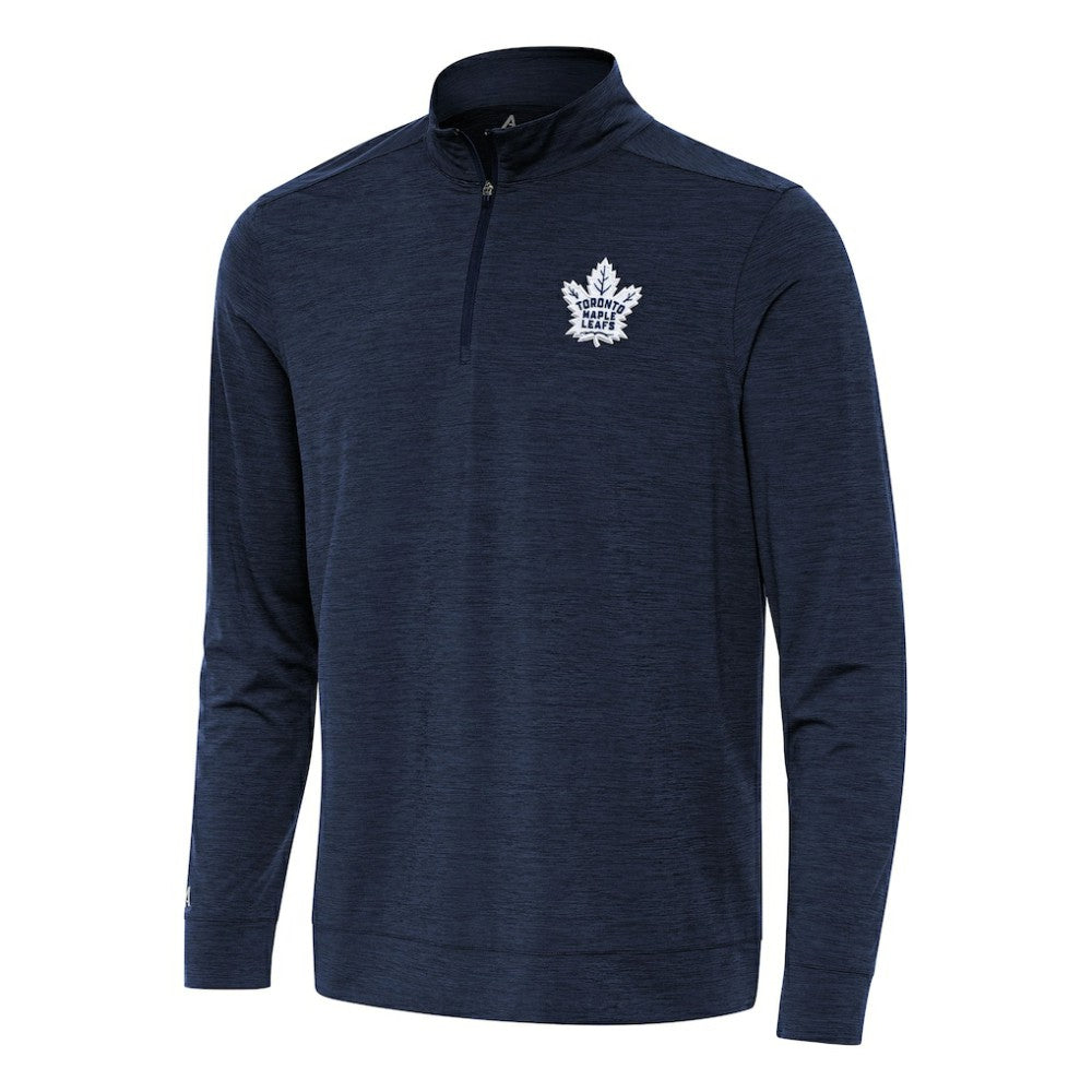 Toronto Maple Leafs Antigua Bright Quarter-Zip Top - Heather Navy - NHL
