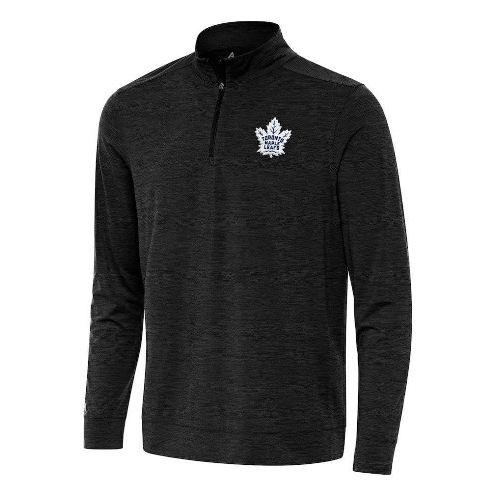 Toronto Maple Leafs Antigua Bright Quarter-Zip Top - Heather Black - NHL