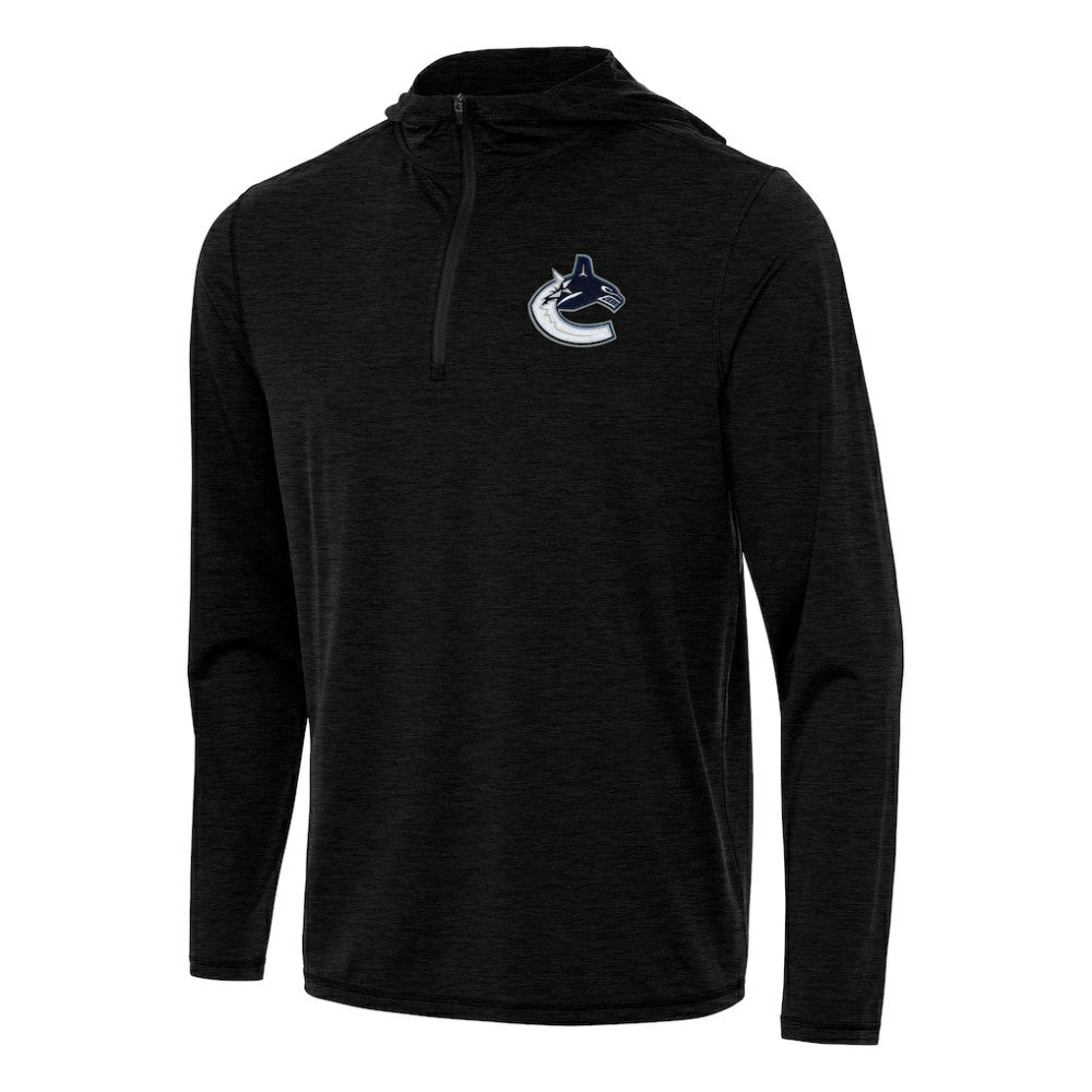 Vancouver Canucks Antigua Tidy Quarter-Zip Hoodie - Heather Black - NHL