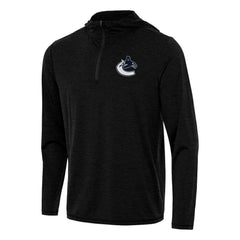 Vancouver Canucks Antigua Tidy Quarter-Zip Hoodie - Heather Black - NHL