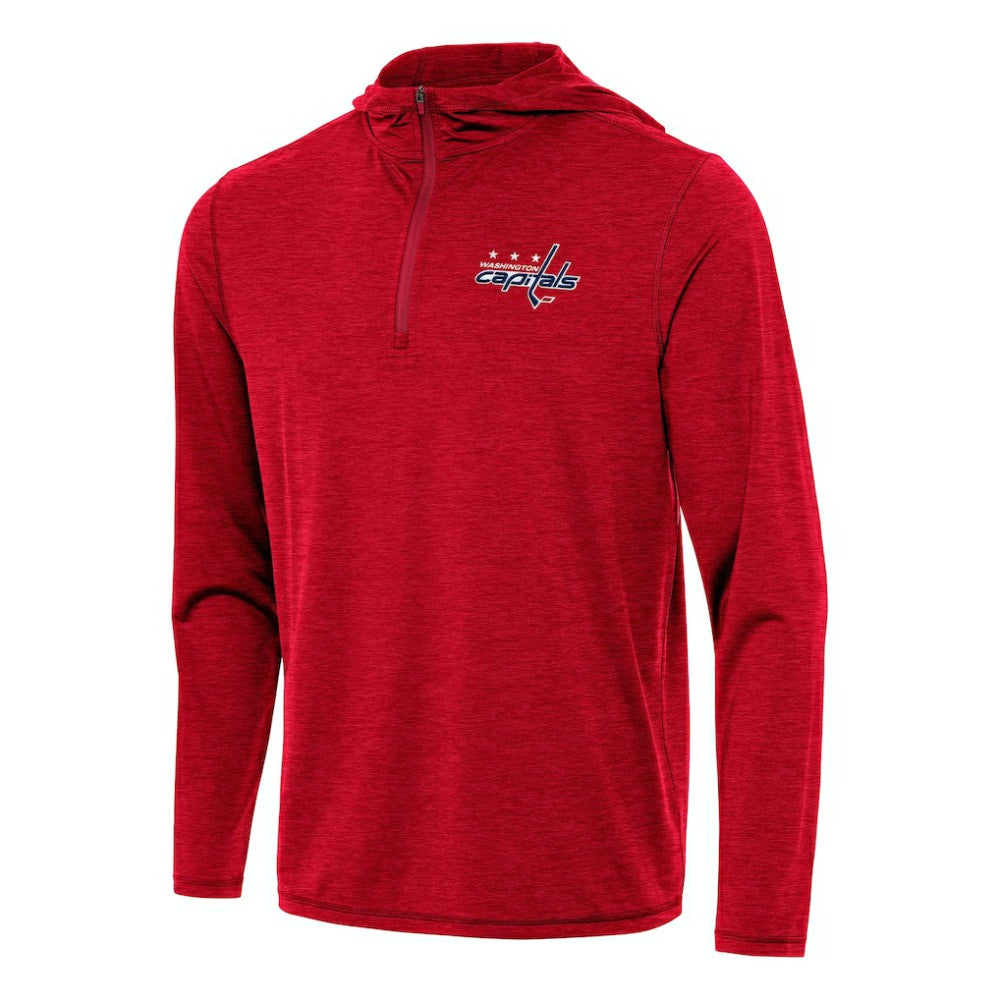 Washington Capitals Antigua Tidy Quarter-Zip Hoodie - Heather Red - NHL
