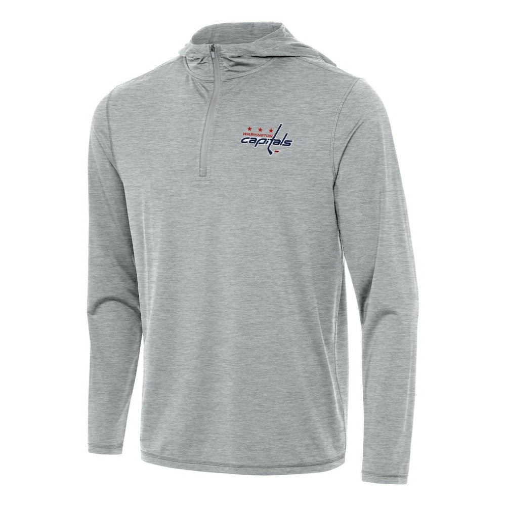 Washington Capitals Antigua Tidy Quarter-Zip Hoodie - Heather Gray - NHL