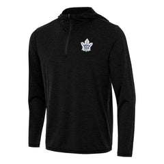 Toronto Maple Leafs Antigua Tidy Quarter-Zip Hoodie - Heather Black - NHL
