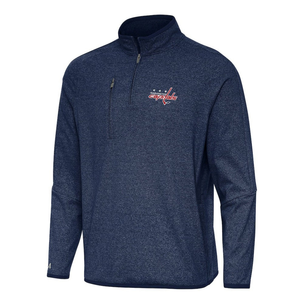 Washington Capitals Antigua Certain Quarter-Zip Tri-Blend Sweatshirt - Heather Navy - NHL