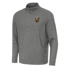 Vegas Golden Knights Antigua Subtle Quarter-Zip Sweatshirt - Heather Black - NHL