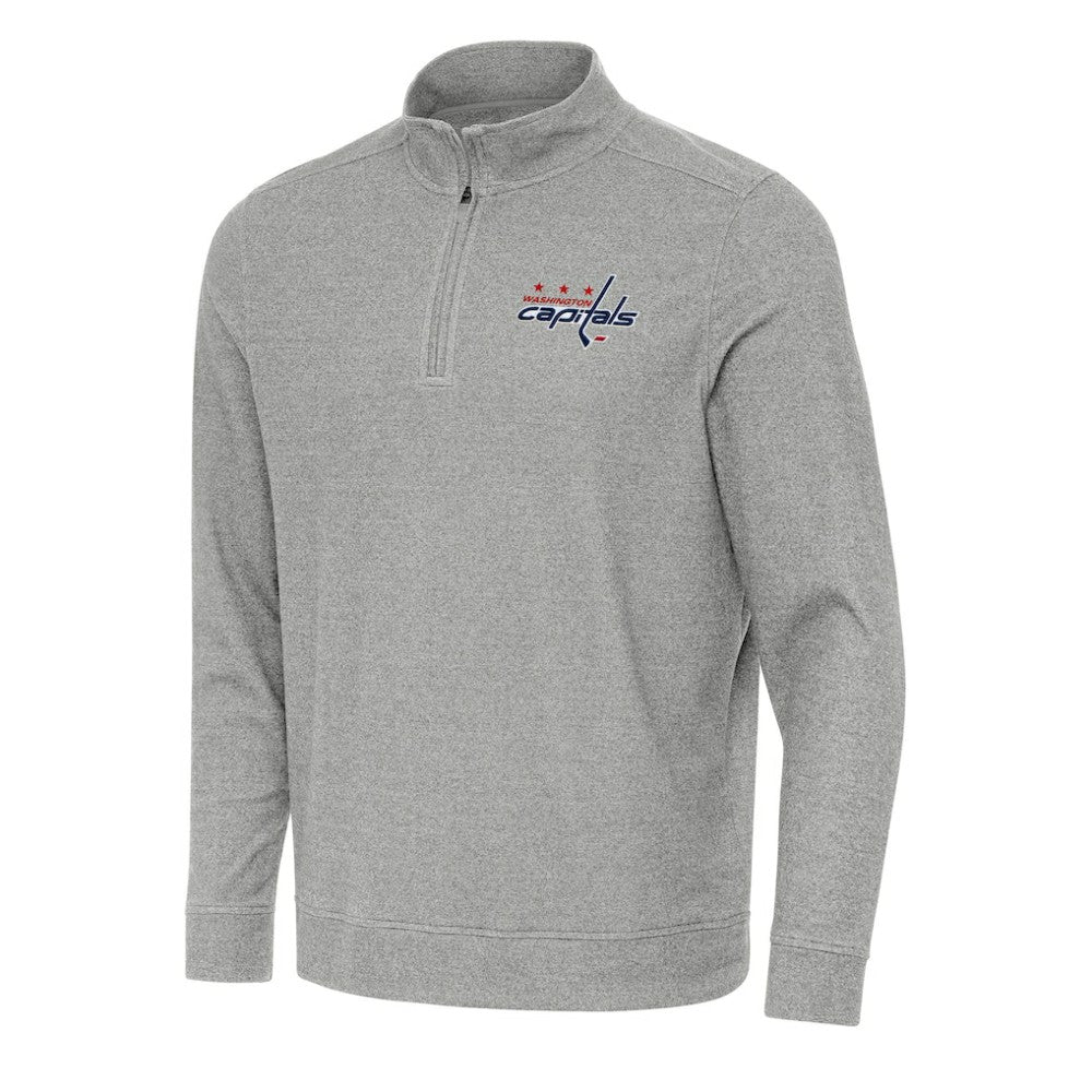 Washington Capitals Antigua Subtle Quarter-Zip Sweatshirt - Heather Gray - NHL