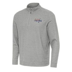 Washington Capitals Antigua Subtle Quarter-Zip Sweatshirt - Heather Gray - NHL