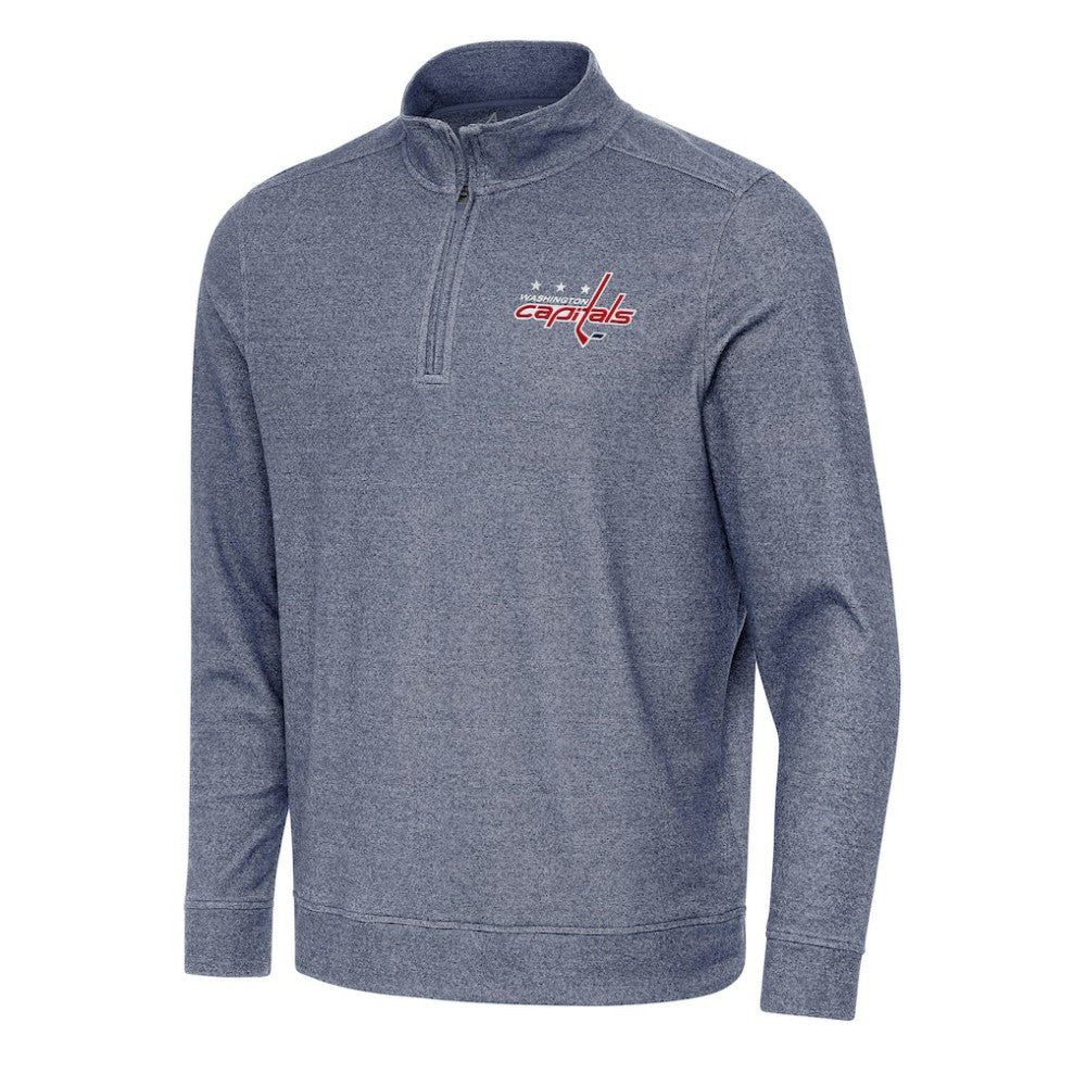Washington Capitals Antigua Subtle Quarter-Zip Sweatshirt - Heather Navy - NHL