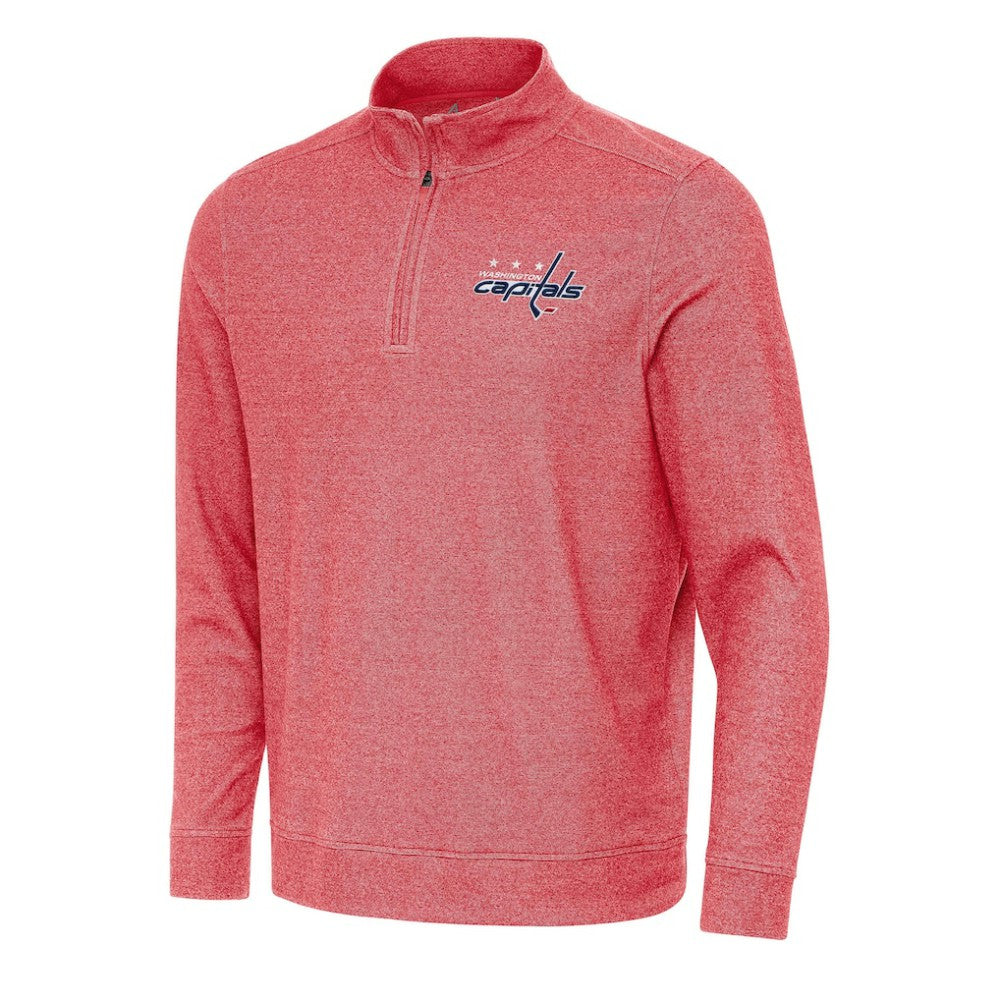 Washington Capitals Antigua Subtle Quarter-Zip Sweatshirt - Heather Red - NHL