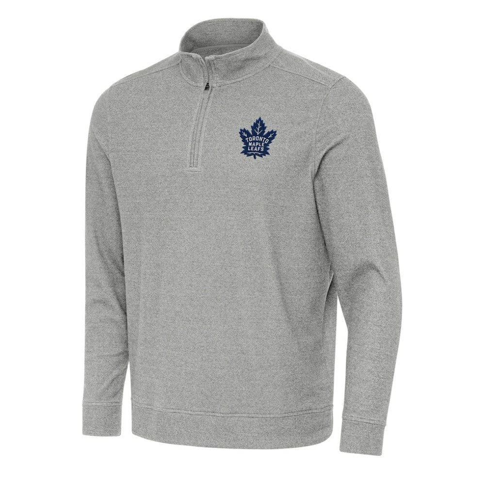 Toronto Maple Leafs Antigua Subtle Quarter-Zip Sweatshirt - Heather Gray - NHL