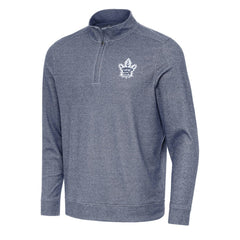 Toronto Maple Leafs Antigua Subtle Quarter-Zip Sweatshirt - Heather Navy - NHL
